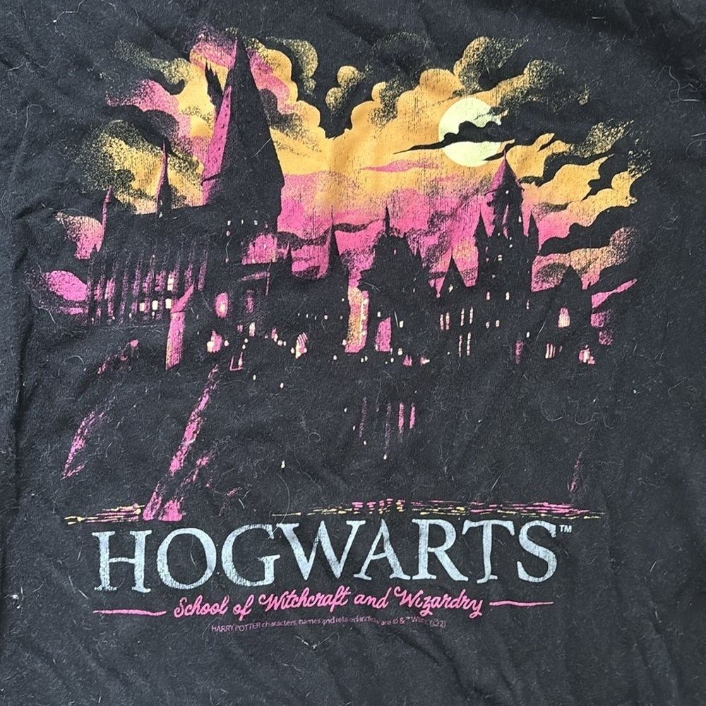 Kid’s Black Hogwarts Graphic T-Shirt - Picture 2 of 3